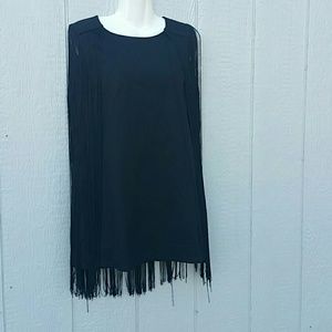 Chelsea & Violet XL Fringe Dress Black